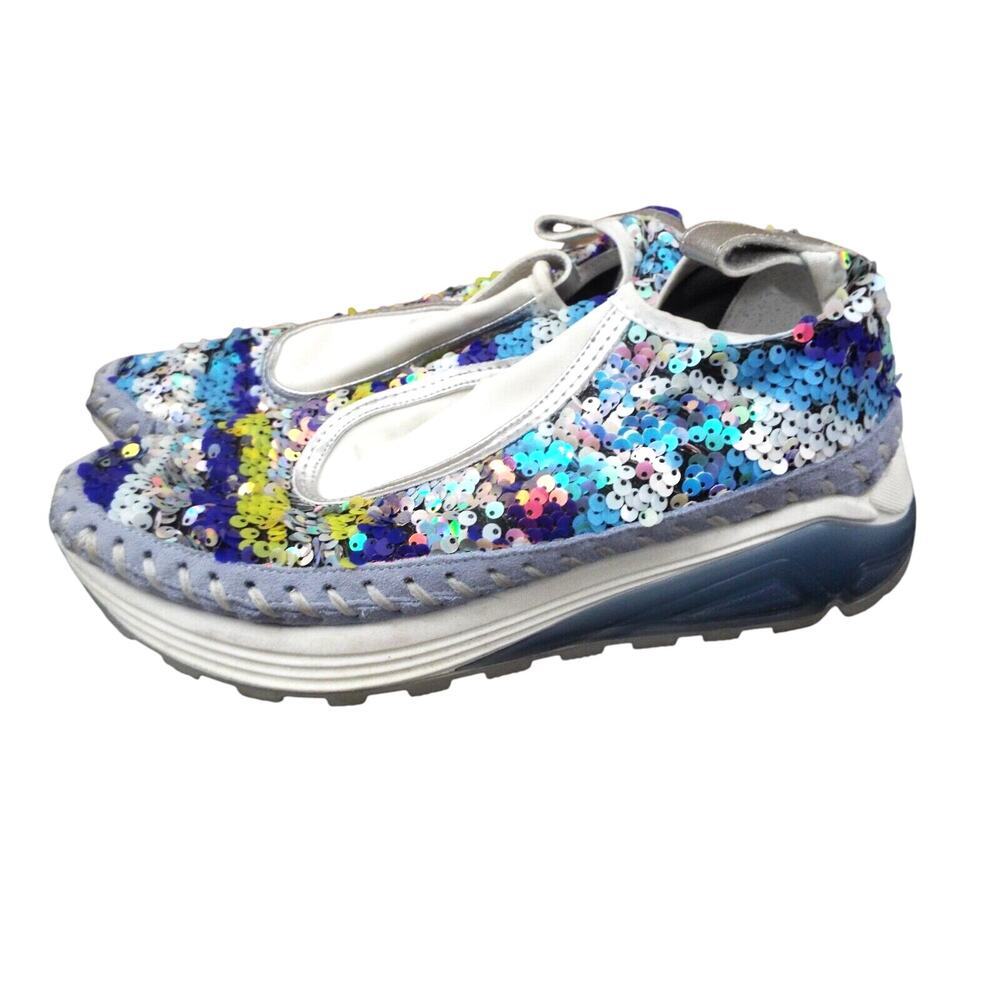 Women The Shoe Box Italy Sequined Sneakers Comfort Embellished Shoes 38 8.5